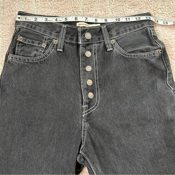 Levis Ribcage Ankle Straight Faded Black Jeans Contrast Stitch Size W26/L27 - Picture 4 of 11